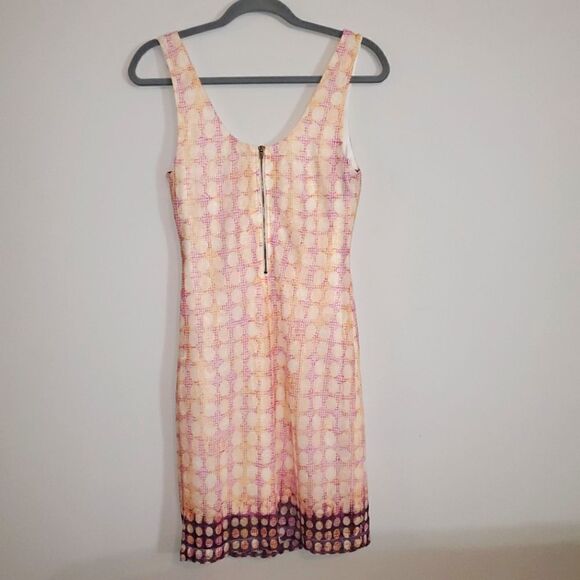 BAR III BERRY PURPLE YELLOW WHITE POLKA DOT BARBIECORE MESH DRESS SIZE MEDIUM - Picture 4 of 5
